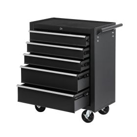 Multi-functional Combination Tool Cart, Drawer Type Maintenance Box Mobile Trolley (Color: Black)