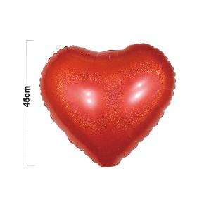18 Inch Laser Bright Red Heart-shaped Aluminum Film Balloon 45CM 12PC (Option: Heartshaped)