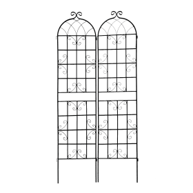 2 Pack Metal Garden Trellis 86.7" x 19.7" Rustproof Trellis for Climbing Plants Outdoor Flower Support Cream White (Color: as Pic)